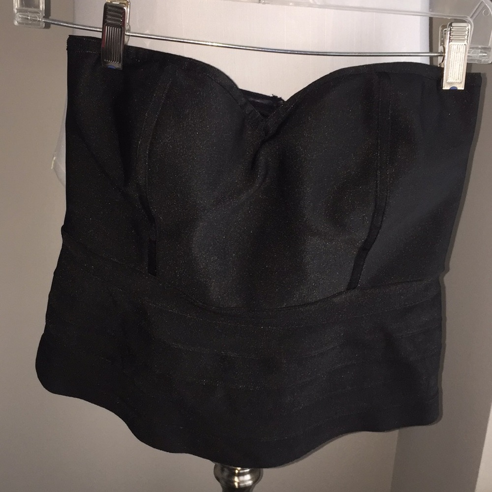 Strapless peplum top